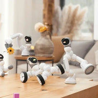 Clicbot Intelligent Robot Modular Splicing Kid Puzzle Toys Model Ai Program Desktop Electronic Pet Robot Accompany Xmas Gift Toy