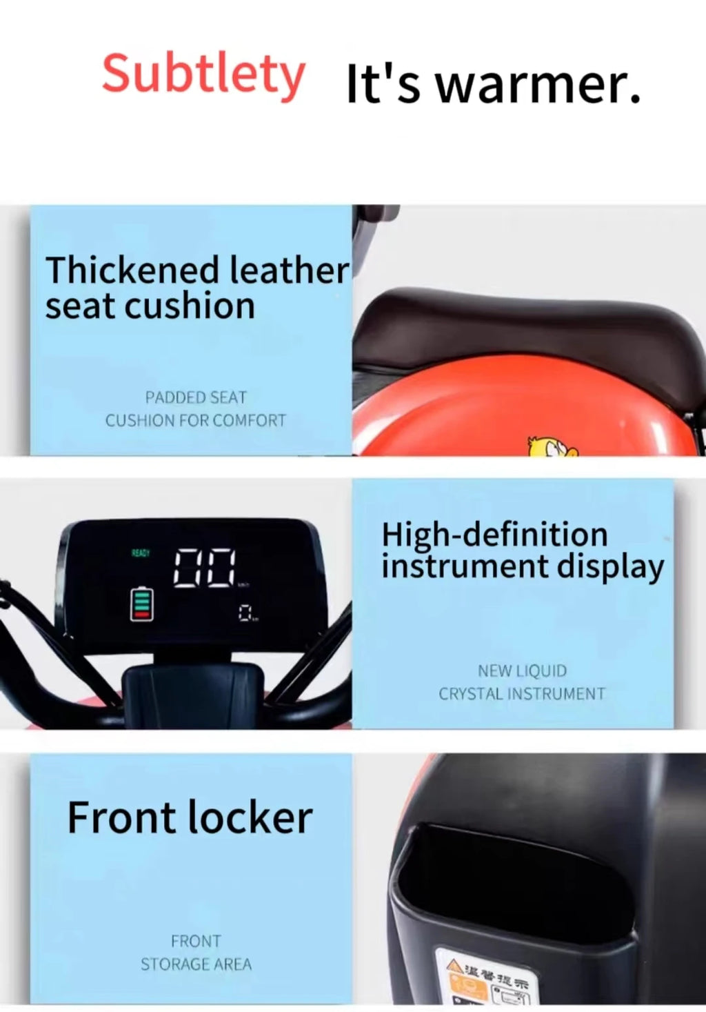 48V /60V Electric Tricycle Lithium Battery Vehicle 70Km Range High Capacity Storage Box Intelligent High Definition Screen