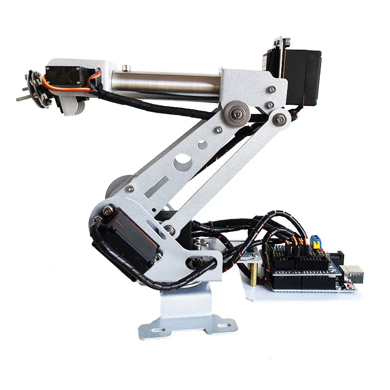 6 Dof Stainless Steel Robotic Arm Mechanical Robot Remote Control Claw With Servo MG90 for Children's Toy RC Robot Arm DIY Kit