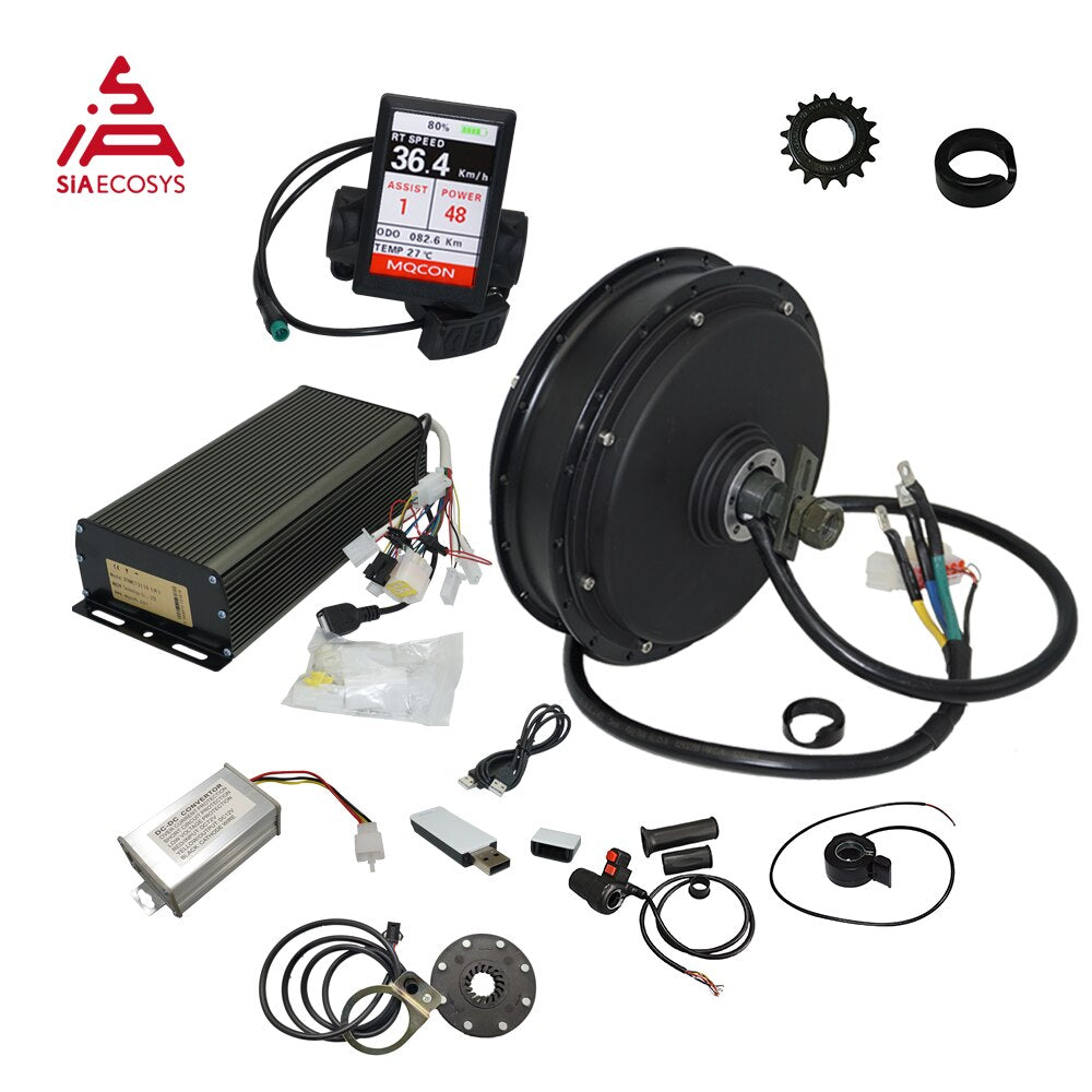 QS Motor 205 3kw V3TI Spoke Hub Motor Electric Bicycle Kit with TFT H6 Speedometer