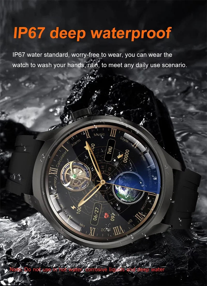 Gaines DK69 Smart Watch 1.85inch Large Screen Bluetooth Calling Health Monitoring AI Voice Compass Men Women Outdoor Sports Smart