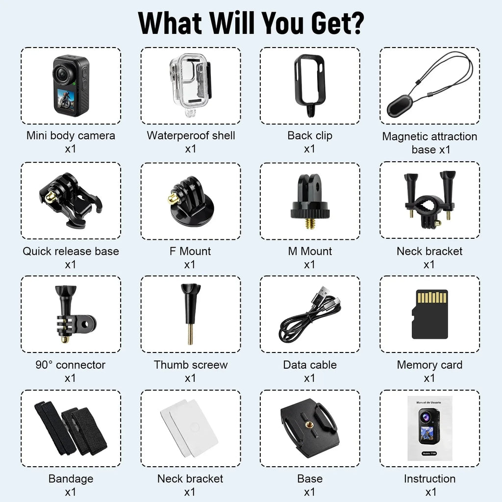 K50S Mini 5K Action Camera with Magnetic Mount