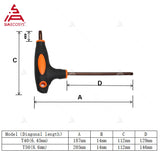 SIAECOSYS Wrench Hand Repair Tools T Handle 14mm Hexagon of plum T40&50 S2 Steel Spanner with blanket Tools bag for E-Motorcycle