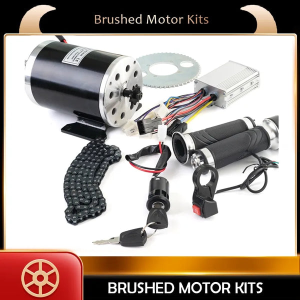 500W 1000W 24V 36V 48v DC Brushed Motor Kit Controller  E-bike Conversion Kit Electric Bike Scooter Skatebord Kit Motor MY1020