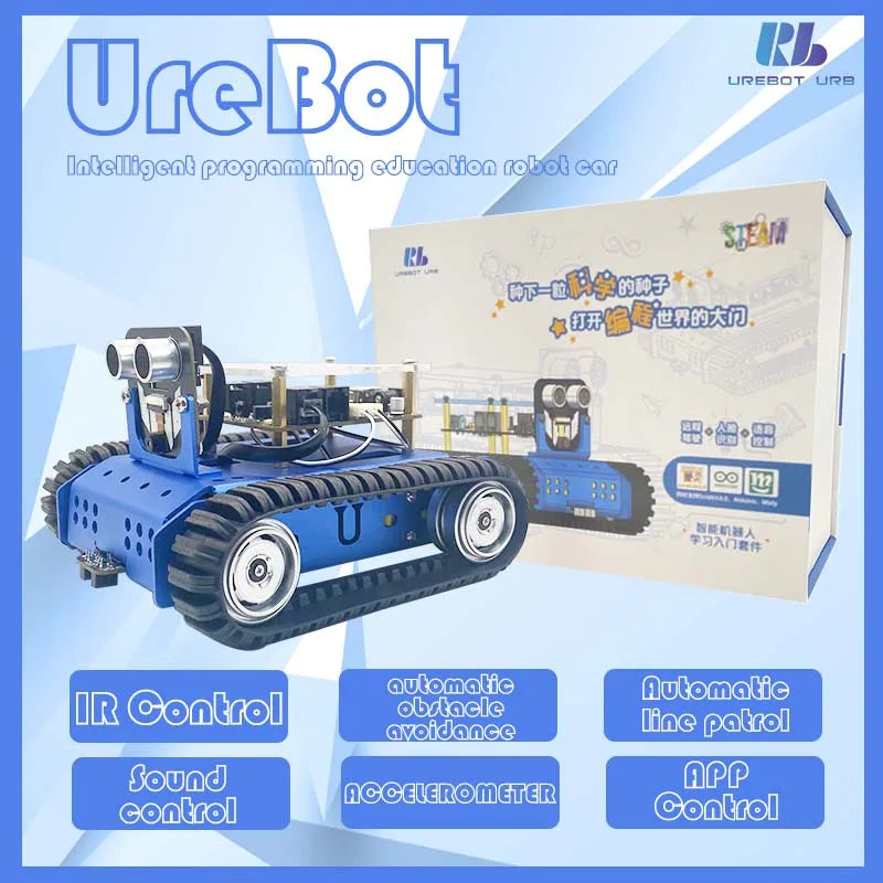 Programming Robot Puzzle Tutorial Young Student Youlebo Arduino Graphical Radio-controlled car Puzzle Toy Blue