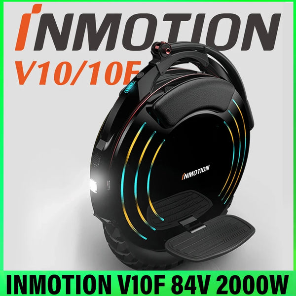 INMOTION V10 V10F Electri Unicycle Balance Wheel bluetooth Speaker APP Led Light Foldable Handle 40km/h one wheel scooter ride