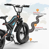 AOSTIRMOTOR NEW S18-MINI Ebike 500W Motor 48V 15Ah Electric Mountain Bike 20Inch 4.0 Fat Tire Bicycle Beach Cycling