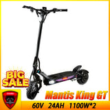 In Stock Mantis KING GT Electric Scooter 60V 24AH 1100W*2 Dual Motor TFT Display Skateboard Waterproof Full Hydraulic