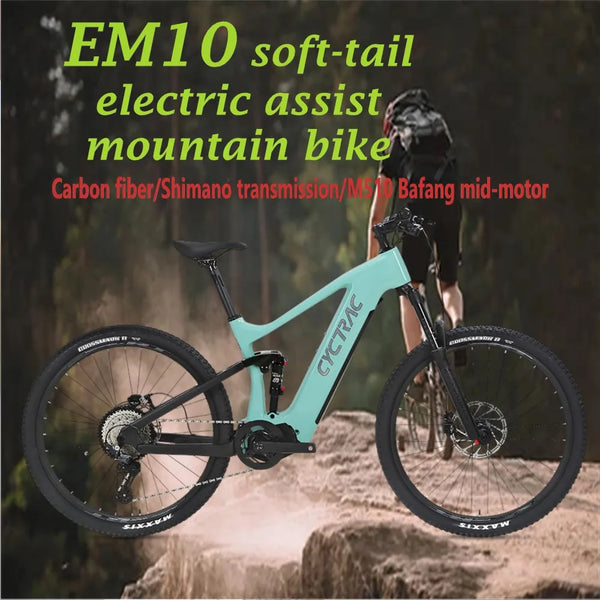 TWITTER EM10 e bike 12S Oil Disc Brakes M600 Mid Motor 48V500W 27.5/29in carbon fiber full suspension soft tail electric bicycle