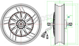 QSMOTOR 17X3.5inch 5000W 72V 100kph hub Motor with EM200-2SP controller power train kits for electric motorcycle