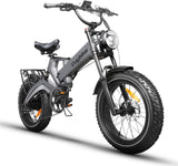 ZHENGBU K6F Off-Road Electric Bike for Adults 1000W Motor 48V 25Ah Removable Samsung Cells Battery 30MPH 40-60Miles 20"x4.0 Fat Tire Ebike