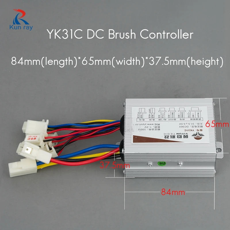 MY1020Z 24V 450W DC Brushed Motor Kit With 24V 500W Brush Controller 420 38T Tooth 77Link Chain Electric Tricycle DIY Motor Kit