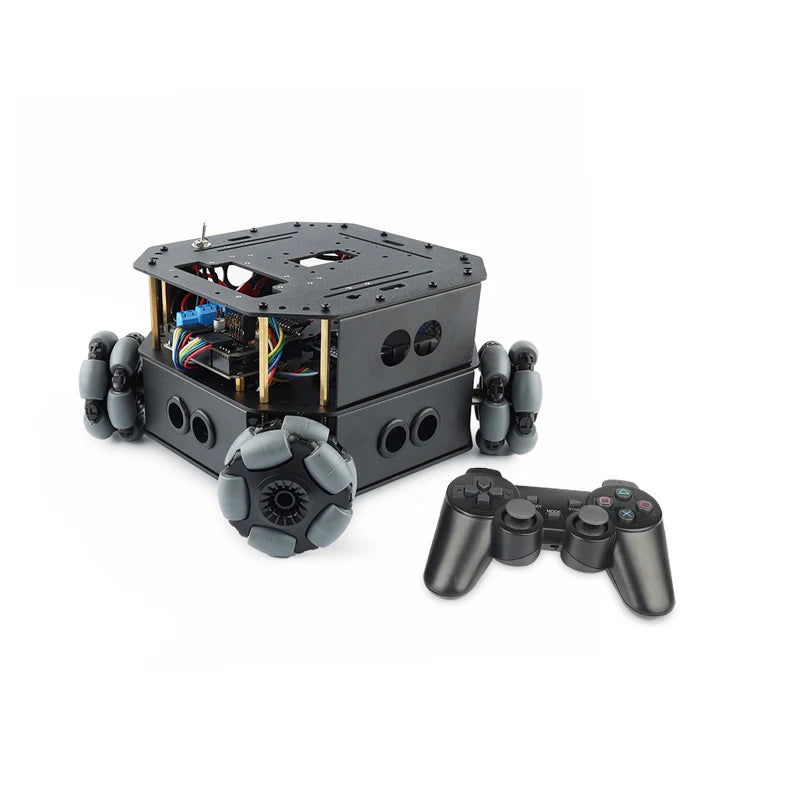 4WD Robot Car with Robotic Arm Omni Wheel Obstacle Avoidance RC Car for Arduino Robot DIY Kit Ps2 Handle Programmable Robot Car