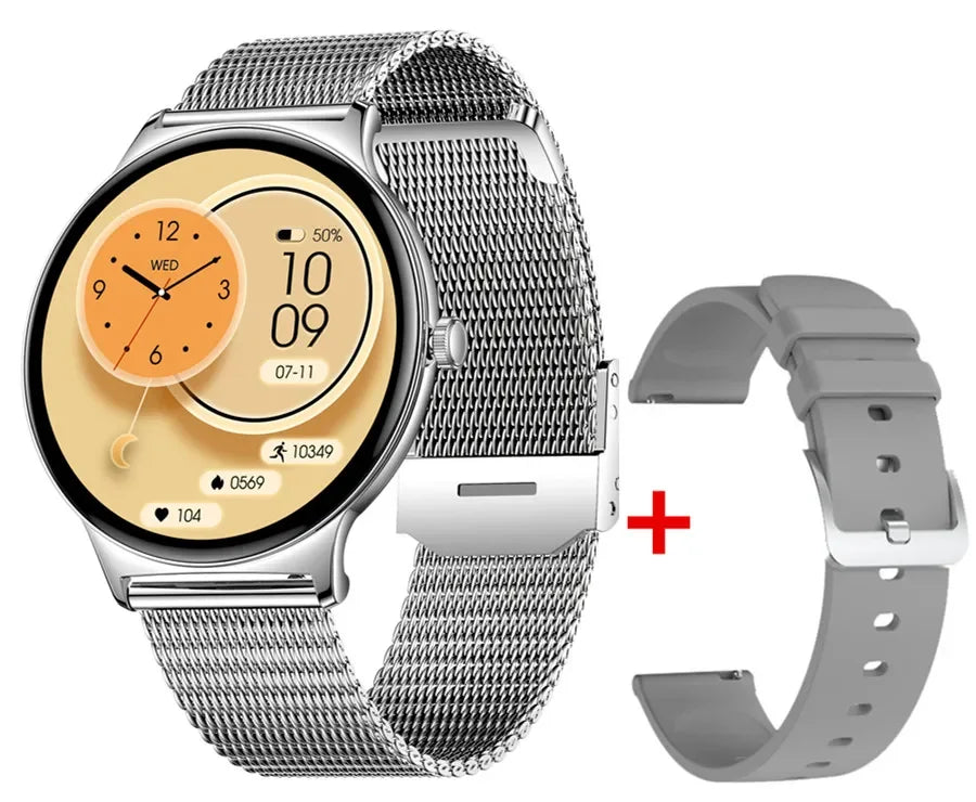 Gaines V89 Women Smart Watch 1.43inch Amoled Large Screen Bluetooth Calling Health Monitoring DA09 Fashion Ladies Smartwatch
