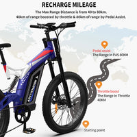 AOSTIRMOTOR S17 1500W Ebike 26 In 4.0 Fat Tire Electric Mountain Bike 48V 20Ah Lithium Battery Beach Bicycle Cruiser City Ebike