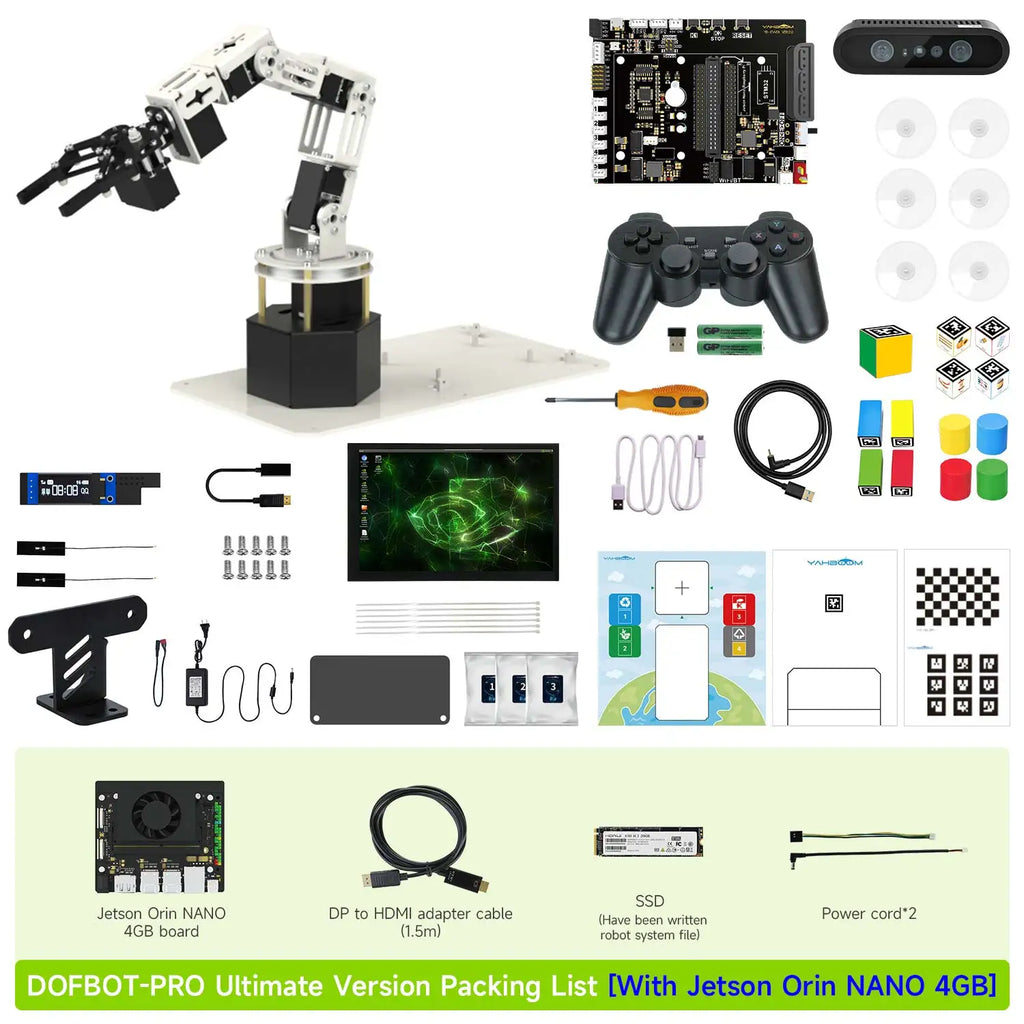 DOFBOT PRO 6DOF Robotic Arm ROS Python Programming Learning Kit with 3D Deep Point Cloud Recognition Gripping for Jetson Orin