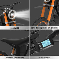 GUNAI GN21 Electric motorcycle off-road tyre 1200W 48V 21Ah Off Road City SnowElectric Bike in Poland Warehouse Electric Bicycle