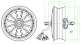 QS MOTOR QS254 12X3.5inch Hub Motor 3000W V1.1 E-Scooter Hub Motor Rated 72V 840rpm Motor for Electric Scooter