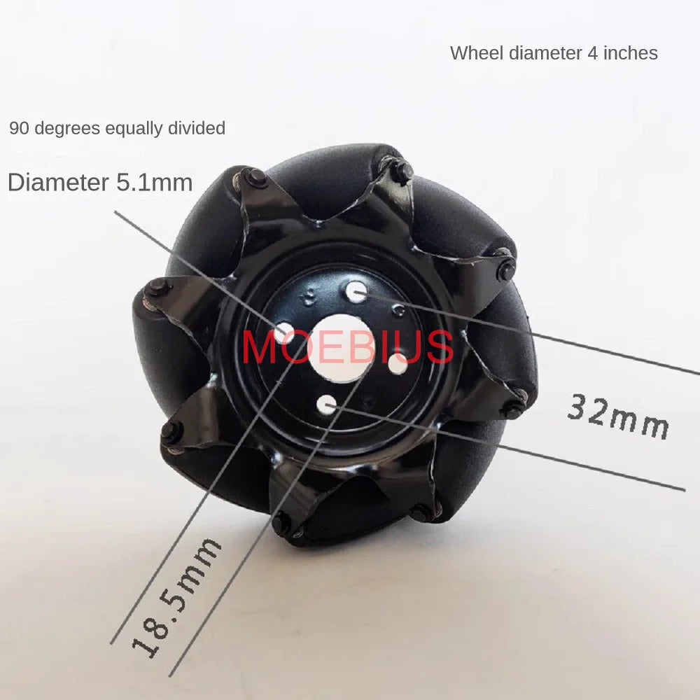 4pcs/set 300KG Big Load Load 4inch 100mm Mecanum Wheel Omni Wheel for Robot Car