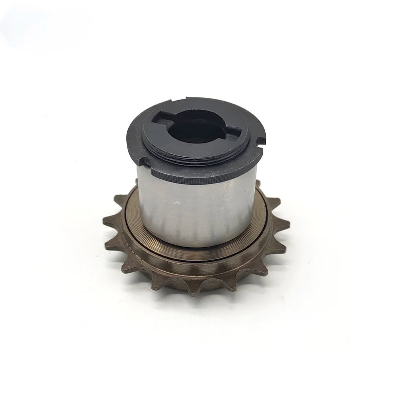 Electric bike freewheel adapter thread-on spacer that positions a single speed freewheel for proper chain alignment