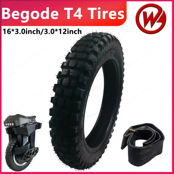 Original Begode T4 16*3.0inch/3.00*12inch Street Tire and Off-road Tire for Begode T4 Electric Wheel Official Begode Accessories