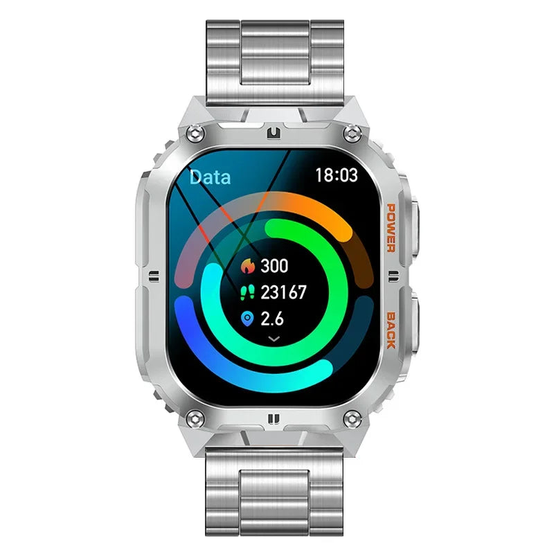 Gaines Smart Watch K61 Pro Men Bluetooth Call 1.96inch AMOLED Screen Compass AI Voice Health Monitor Sport Fitness Tracker Smart