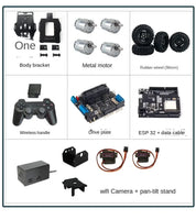 4WD RC Tank Ps2 Wireless VIdeo 12V DC Motor Trolley Support 4G Off-Road Car for C++ Robot DIY Kit VScode Programmable Robot Car