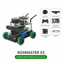 ROSMASTER X3 ROS2 Robot Mecanum Wheel Aluminum Alloy Frame Autopilot Lidar Mapping for Jetson NANO Orin NX Orin NANO RaspberryPi