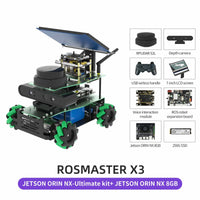 ROSMASTER X3 ROS2 Robot Mecanum Wheel Aluminum Alloy Frame Autopilot Lidar Mapping for Jetson NANO Orin NX Orin NANO RaspberryPi