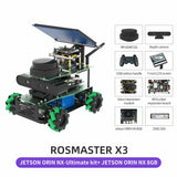 ROSMASTER X3 ROS2 Robot Mecanum Wheel Aluminum Alloy Frame Autopilot Lidar Mapping for Jetson NANO Orin NX Orin NANO RaspberryPi