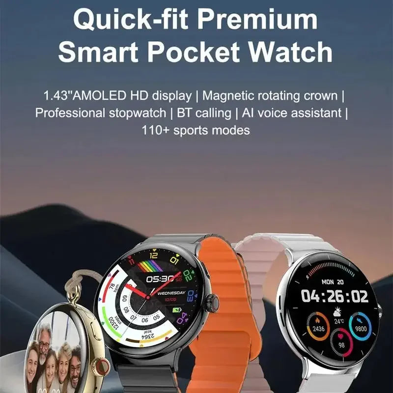 Gaines LA99 Smart Watch Men 1.43 Inch AMOLED Large Screen Bluetooth Call AI Voice Assistant Sport Fitness Tracker Women Smartwat