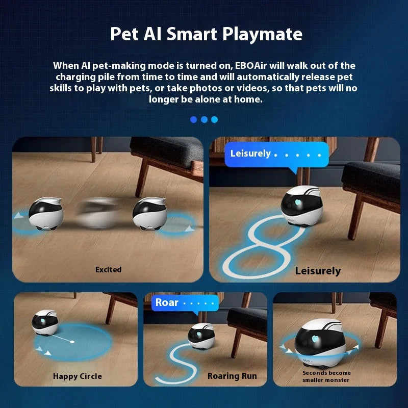 Enabot Ebo Air Ebo Se Intelligent Robot Remote Monitoring Robot Wireless Camera Pet Companion Robot Realtime Control Home Camera