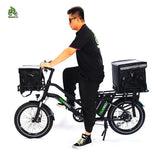 Three Seat Family Child ebike 350W30Ah Long Range Parent-child Two Battery Delivery Cargo Electric Bicycle 20inch Fat ebikes