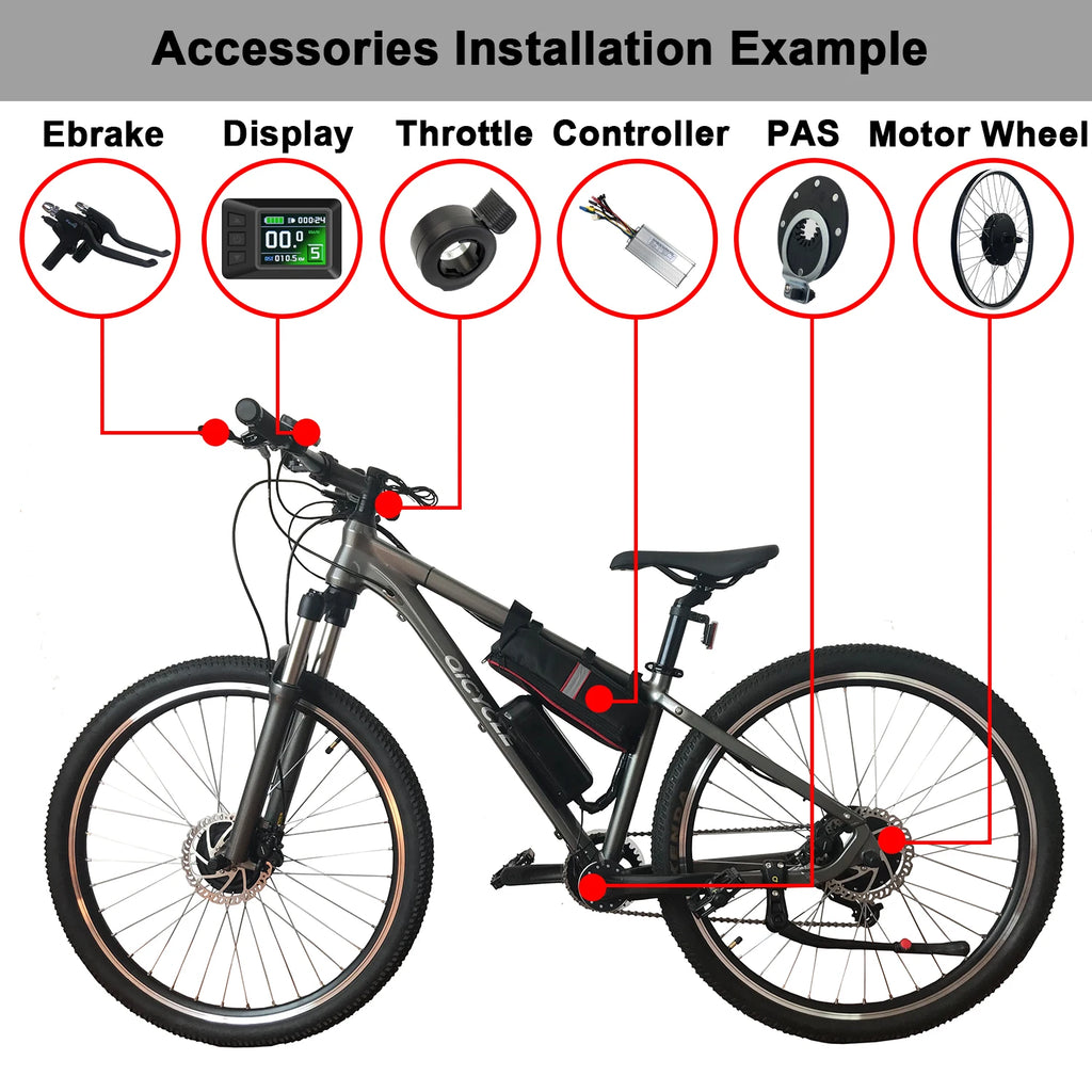 Fat Tire Electric Bike Kit 36V/48V 500W - Snow & Sand E-Bike Hub Motor Kit (20", 24", 26" × 4.0")