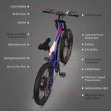 AOSTIRMOTOR S17 1500W Ebike 26 In 4.0 Fat Tire Electric Mountain Bike 48V 20Ah Lithium Battery Beach Bicycle Cruiser City Ebike