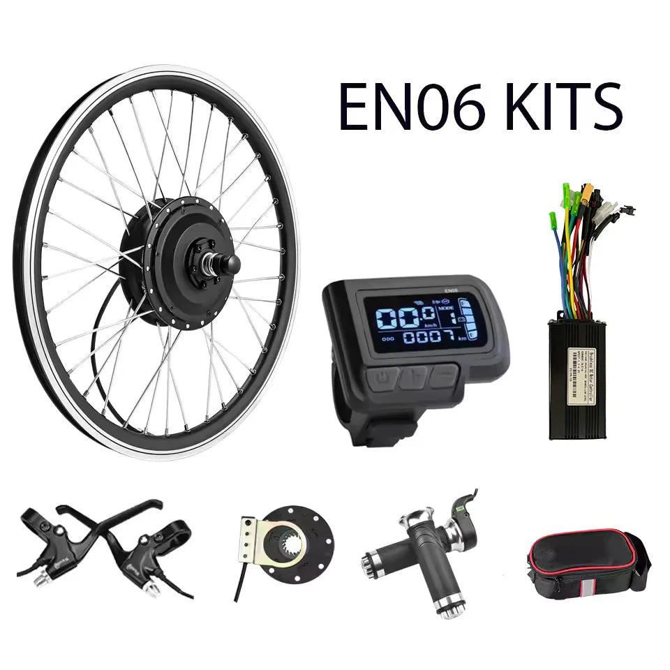 36V/48V 500W Electric Bike Conversion Kit - Front & Rear Geared Hub Motor Wheel