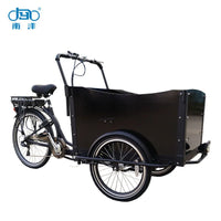 Electric Reverse Riding Power Tricycle/Front Bucket Manpower Cargo/Netherlands Wooden Carriage Tricycle Pet Car 250W Motor
