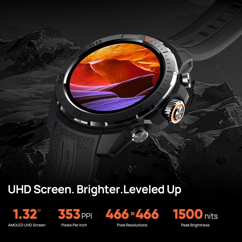 Mibro GS Explorer Smartwatch Rugged Military Grade UHD Screen Altimeter Barometer Compass GPS 10ATM Sports Smart Watch for Men