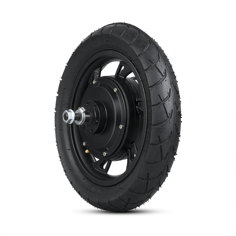 12-Inch Electric Scooter & Folding E-Bike Rear Hub Motor Wheel - 36V 350W / 48V 500W Brushless Motor (With / Without Tire)