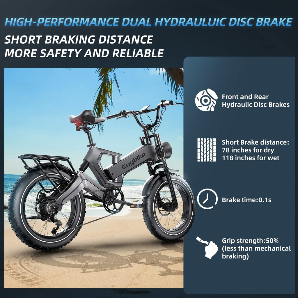 ZHENGBU K6F Off-Road Electric Bike for Adults 1000W Motor 48V 25Ah Removable Samsung Cells Battery 30MPH 40-60Miles 20"x4.0 Fat Tire Ebike