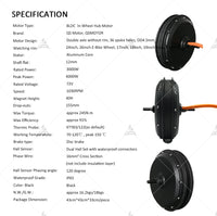 QSMotor High Power 260 3000W 40H V4 72V 100kph Hub Motor