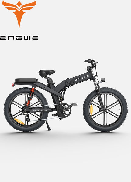 ENGWE X26 folding Motorcycle 48V28Ah 1000W 26inch fat tires hydraulic oil electric mountain bicycle Triple Suspension Foldable E-bike