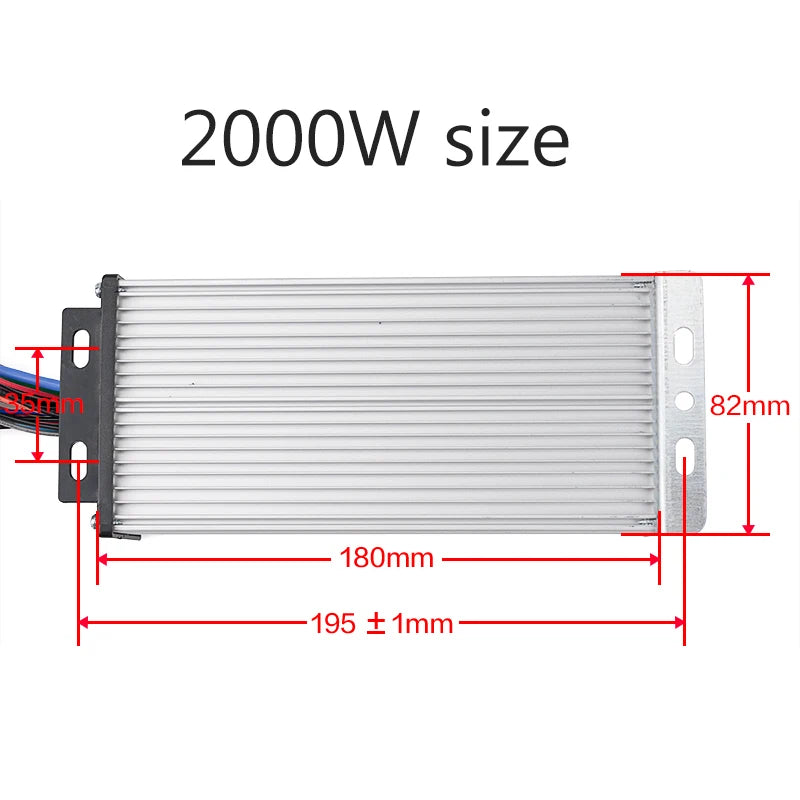 Kunray Brushless BLDC Motor Controller 36V/48V 1000W–2000W (12-MOS / 15-MOS) for E-Bike, Go-Kart & Electric Scooter