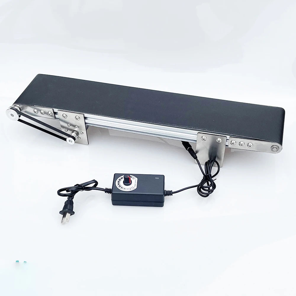 100*500mm Metel Adjustable Speed Motor Electric Conveyor Belt with Forward Assembly Line Experiment Friction for Robotic Arm Kit