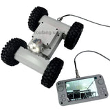 4WD Robotic Car Threading Pipeline Robot Ceiling Hole Reconnaissance Vehicle Video 100m Wired Transmission RC Tank with Handle