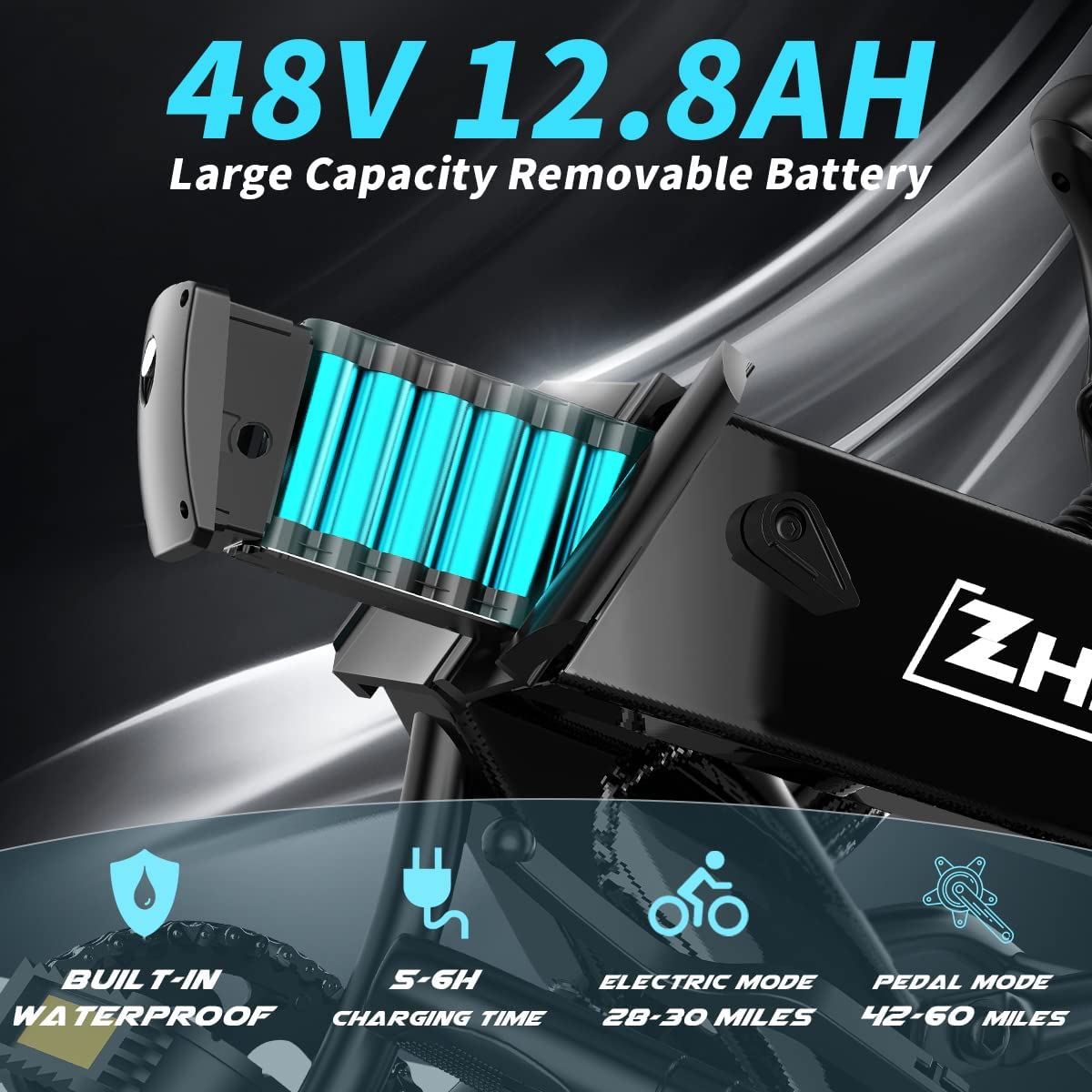 EUY NXB 750W Electric Bike 30mph 20" *4.0" Fat Tire Ebike for Adults Snow E Bike with SAMSUNG 48V 12.8Ah Lithium Battery