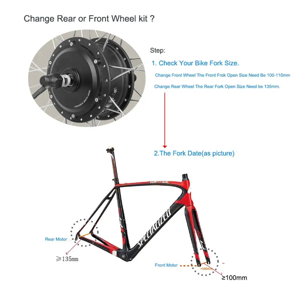 Cassette Motorwheel Electric Bike Conversion Kit 16-29 Inch 700C 36V 48V 250W Front Rear Hub Motor Wheel for Ebike