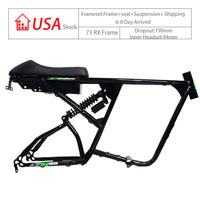 USA stock UPS/Fedex Black Super 73 RX frame 20inch DIY Frame Retro Electric Snow Fat Tire Bike Frame Soft Tail Frameset