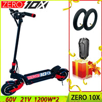 VAT Exemption ZERO 10X 60V 21Ah 1200W*2 Zoom Hydraulic Electric Scooter 10inch Dual Motor Popular Skateboard Powerful Adult