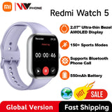 Global Version Xiaomi Redmi Watch 5 2.07" AMOLED display 150+ sports modes  550mAh Battery Heart Rate Blood Oxygen Monitor